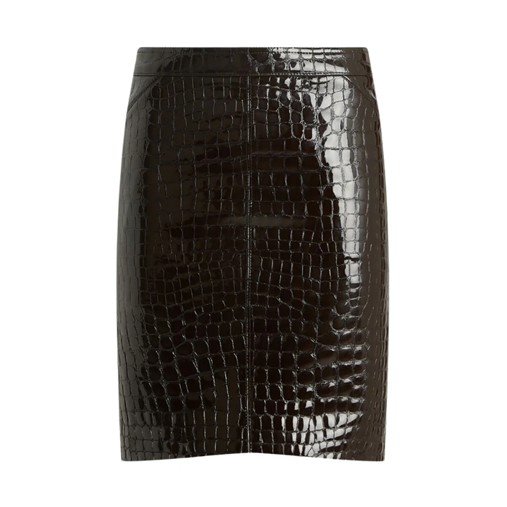 Tom Ford Women's Brown Croco Embossed Glossy Skirt