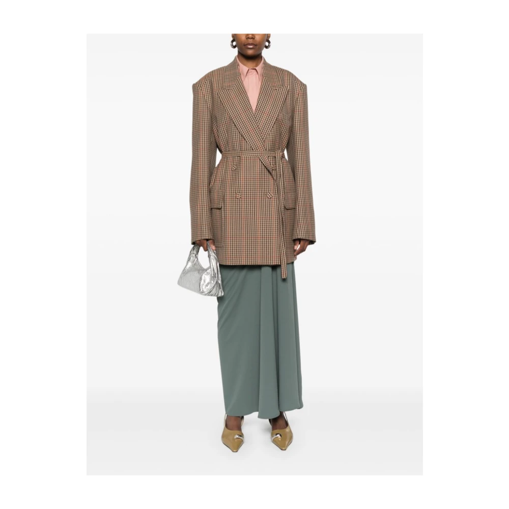 Dries Van Noten Rust Wolmix Oversized Jas Brown Dames