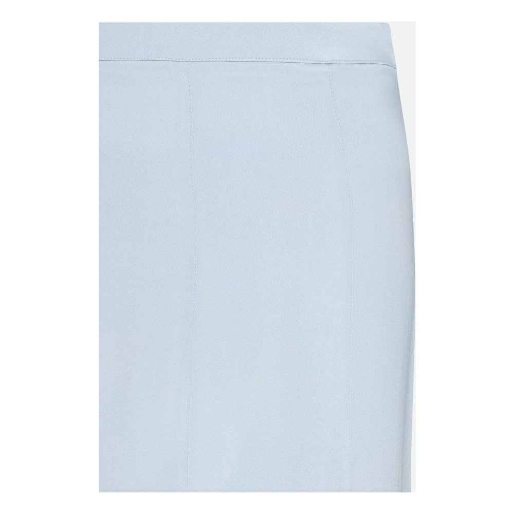Twinset Blauwe Satijnen Rok met Verticale Panelen Blue Dames