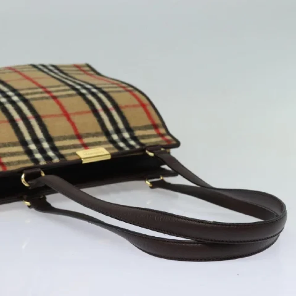 Burberry Vintage Pre-owned Wool shoulder-bags Beige Dames