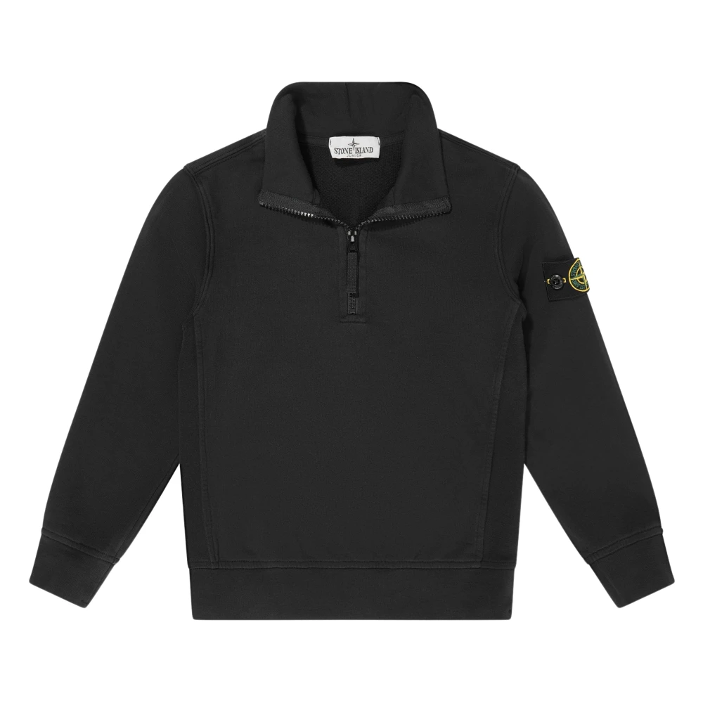 Stone Island Boys Black Half Zip Sweatshirt - Kids Sweatshirts - 6 Y - Kids