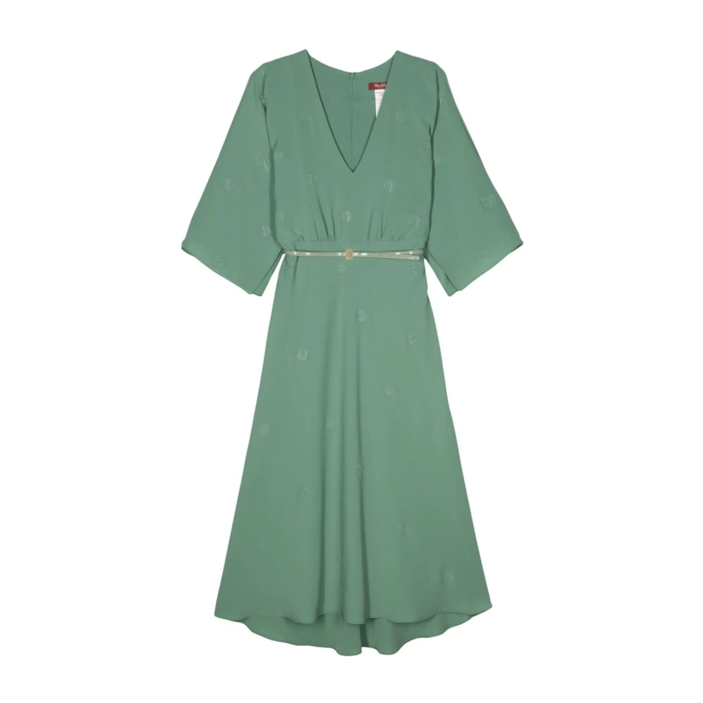 Max Mara Groene Jade Polka Dot Jurk Green Dames