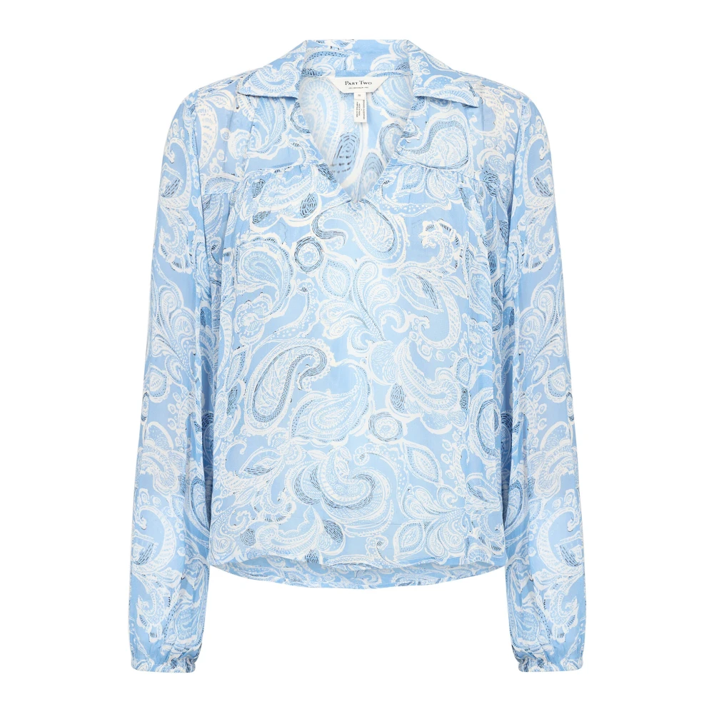 Part Two Blus med Paisley Print och V-ringning Multicolor, Dam