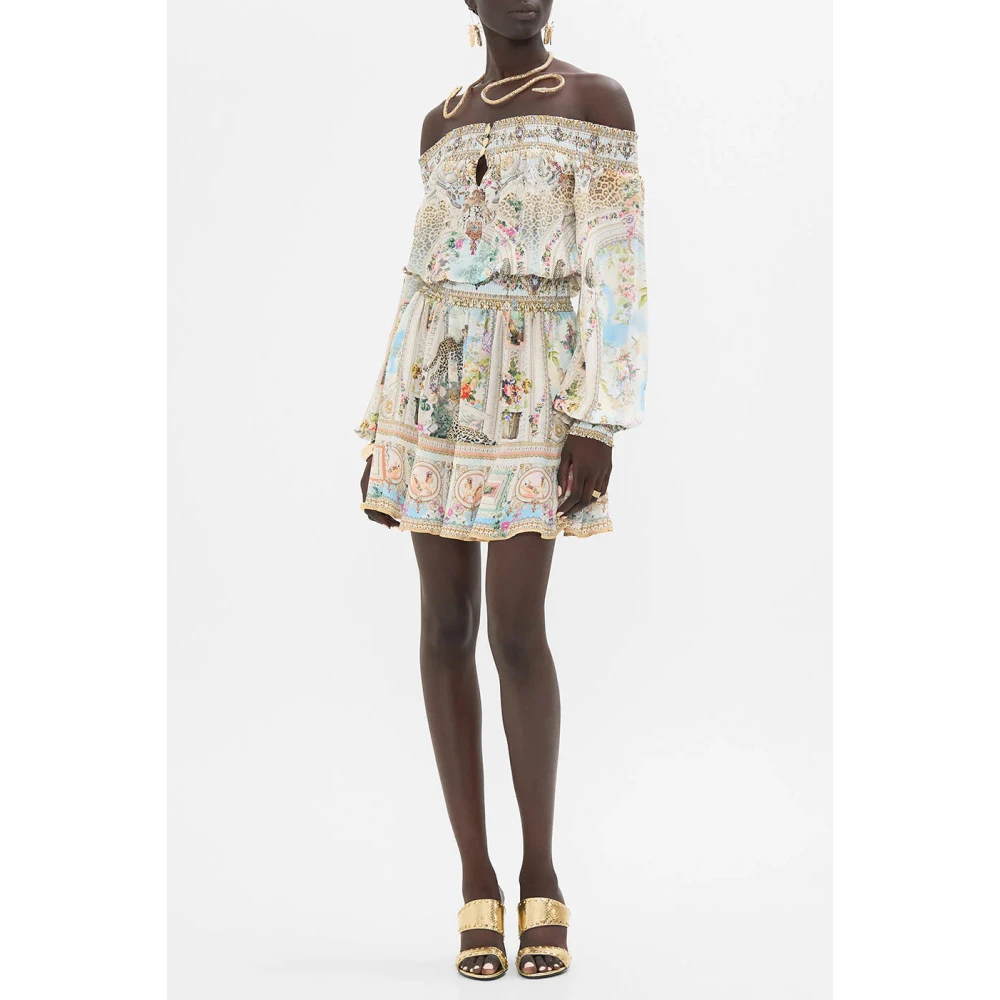 Camilla Off Shoulder Zijden Jurk Alexandria Multicolor Dames