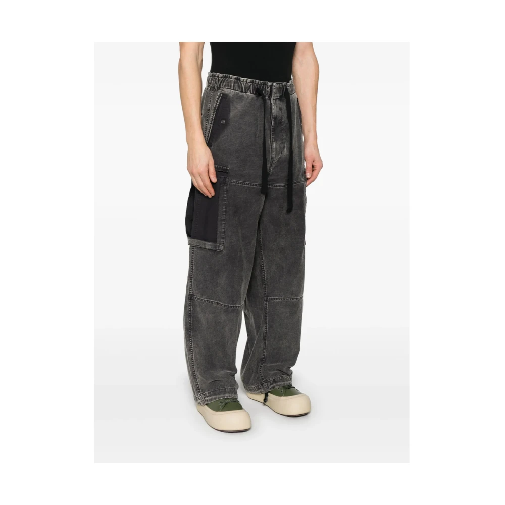 Mihara Yasuhiro Grijze Broek met Koordtaille Black Heren