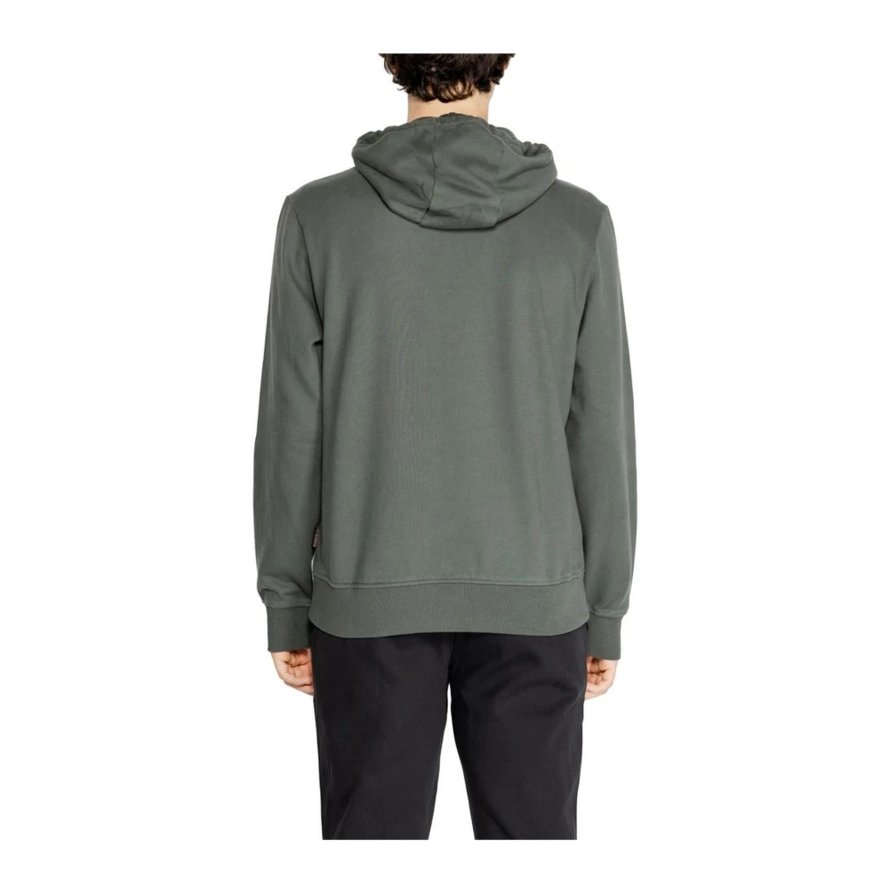 Napapijri Groene Katoenen Hoodie Heren Herfst Winter Collectie Green Heren