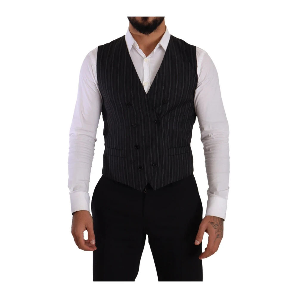 Dolce & Gabbana Men's Gray Double Breasted Vest