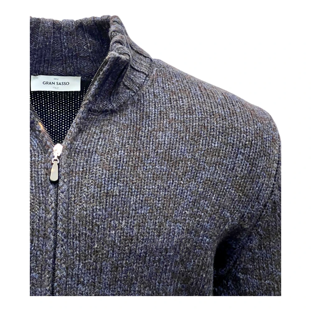 Gran Sasso Geelong Vest Melange Blauw-Bruin Gray Heren