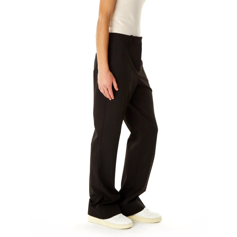 Samsøe Klassieke broek met zakken en plooien Black Dames