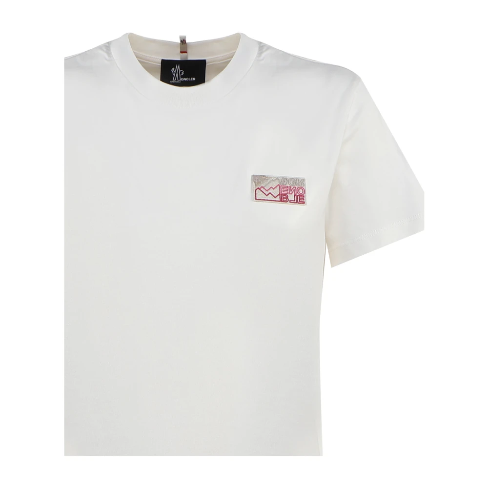 Moncler Katoenen Jersey T-shirts en Polos White Dames