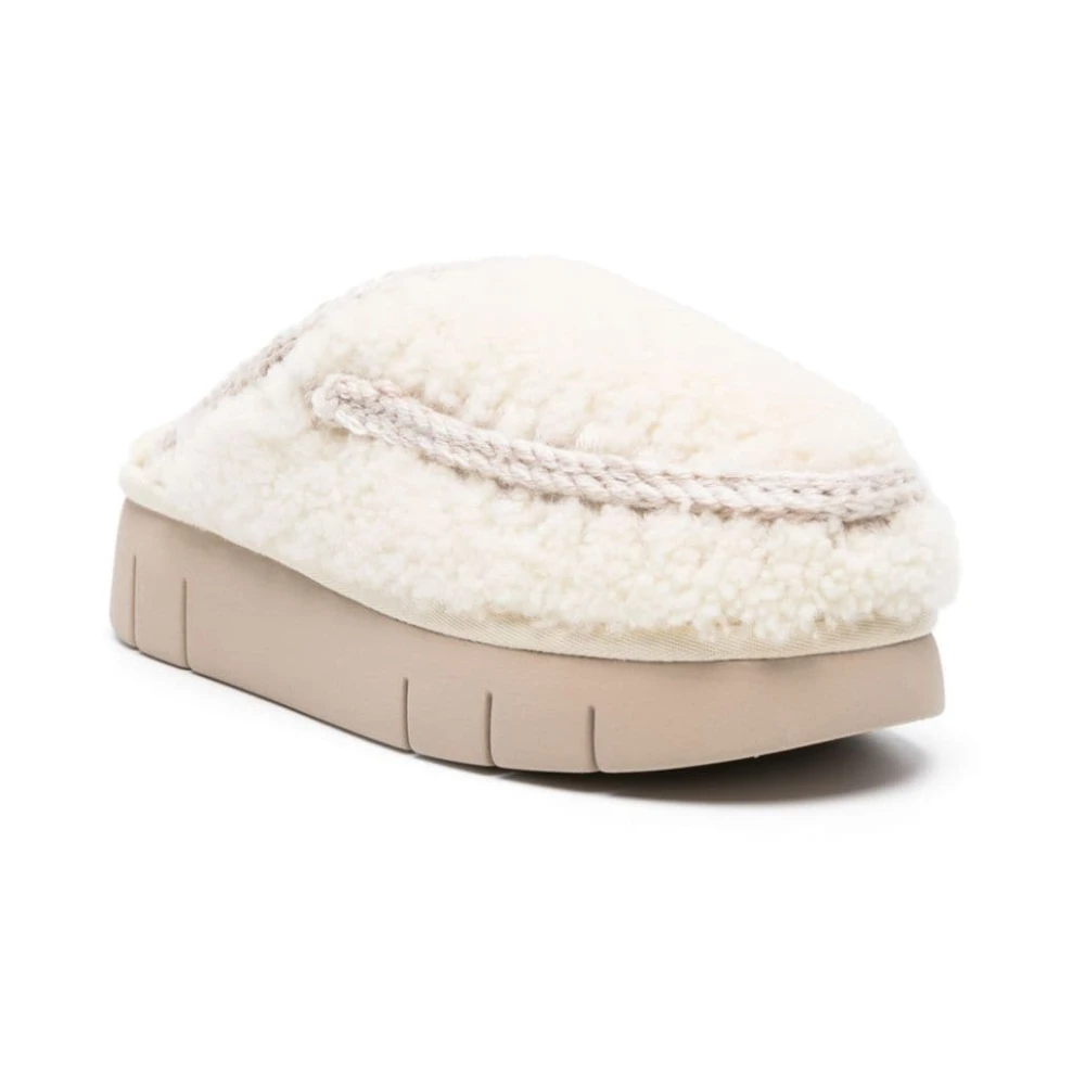 Mou Witte Shearling Muiltjes White Dames