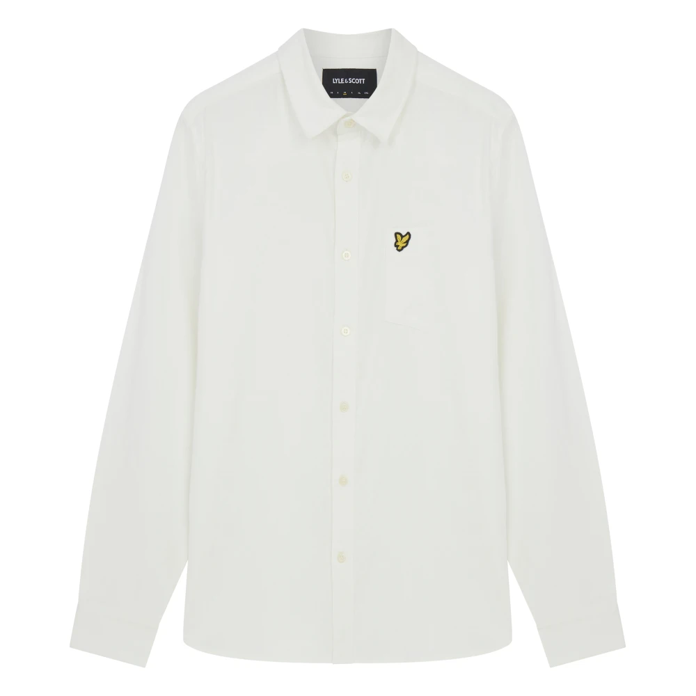 Lyle & Scott Grid Textur Skjorta White, Herr