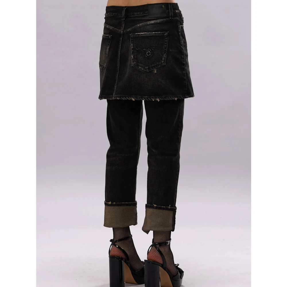 R13 Klassieke Romeo Double Jeans Black Dames