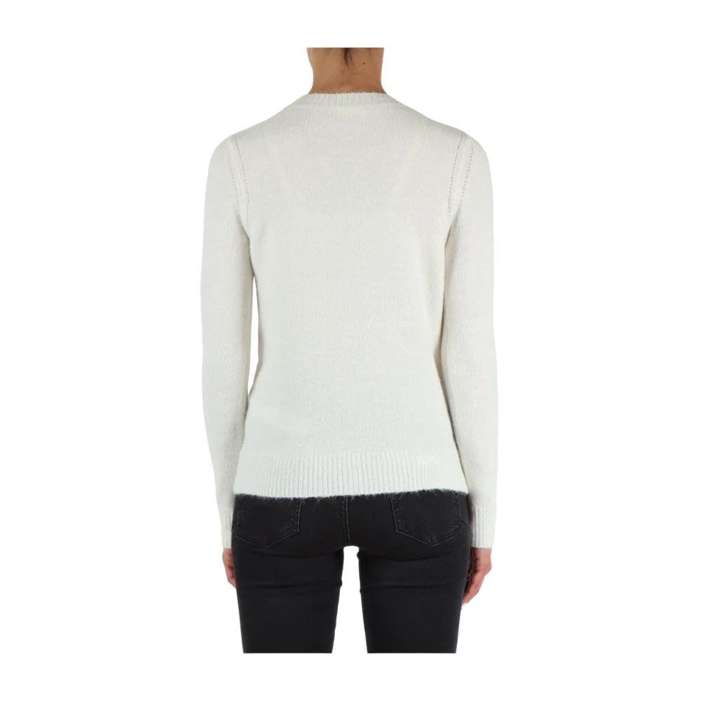 Liu Jo Wol Alpaca Ronde hals trui White Dames