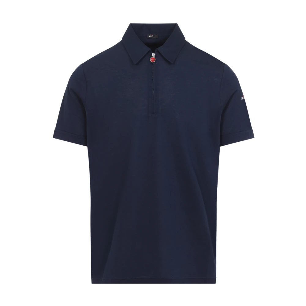 Kiton Men's Blue Polo Shirts, M, Cotton Polo