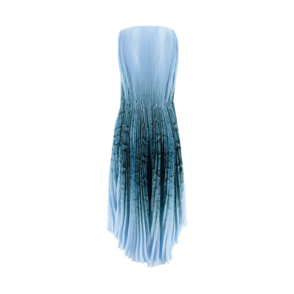 Ermanno Scervino Mouwloze jurk met python print Blue Dames