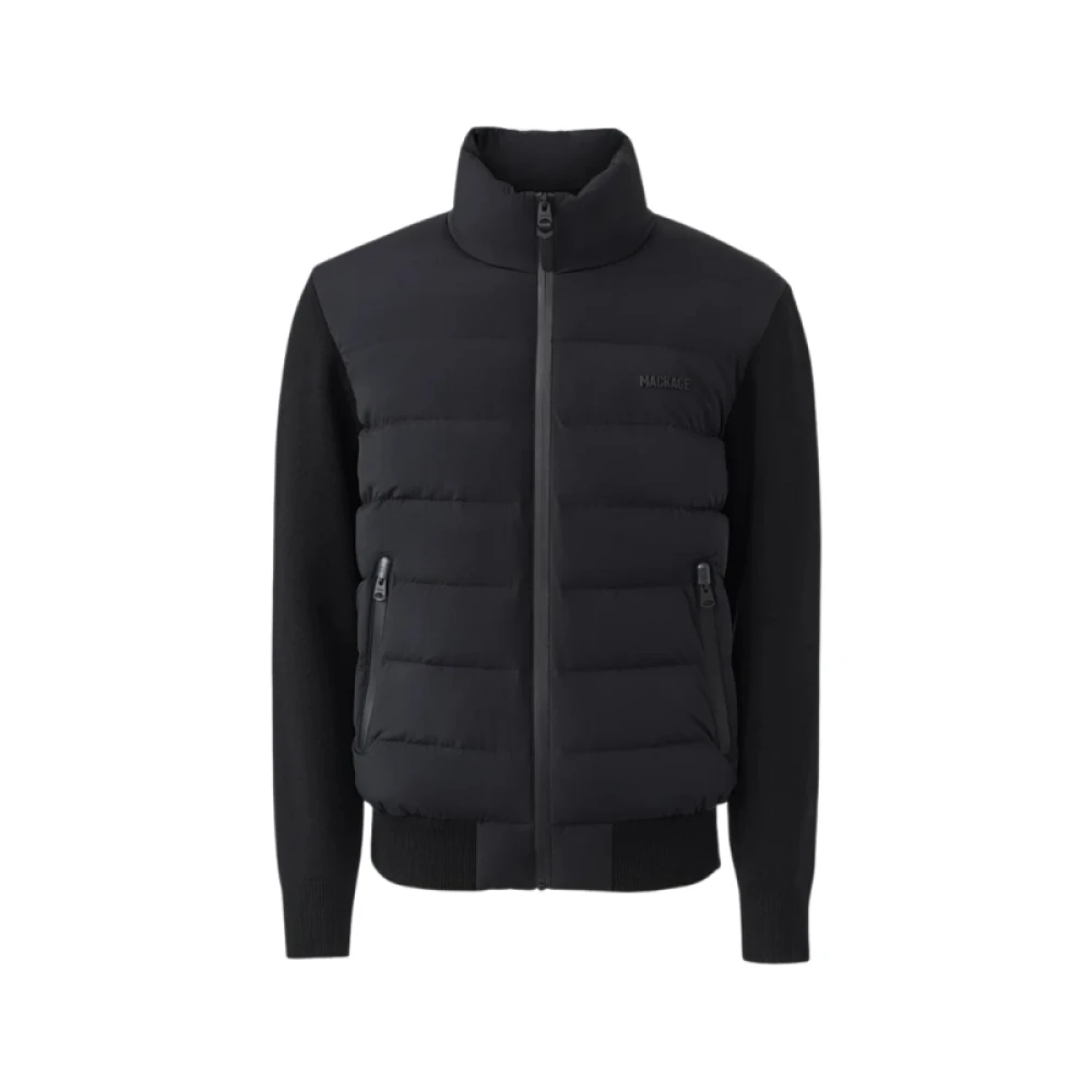 Mackage Hybride Nylon Zwarte Rits Cardigan Black Heren