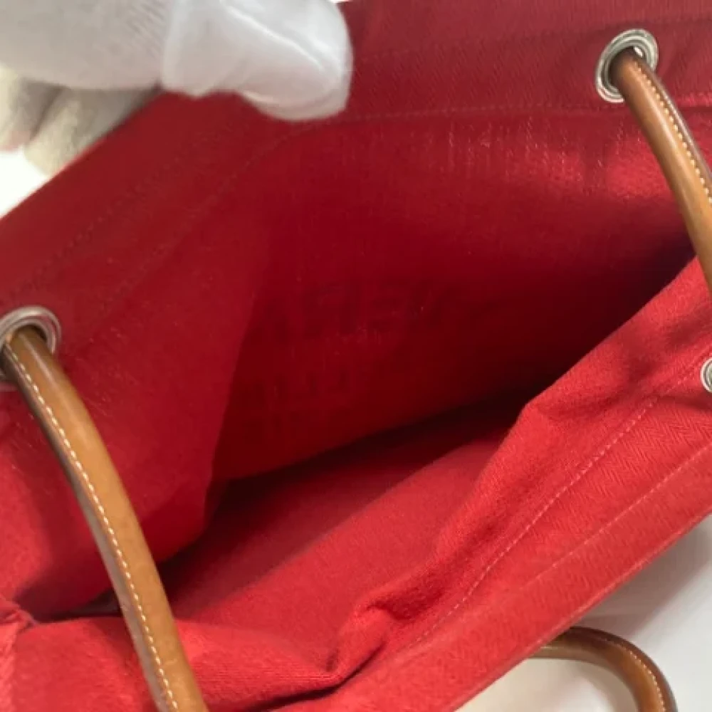 Hermès Vintage Pre-owned Cotton shoulder-bags Red Dames