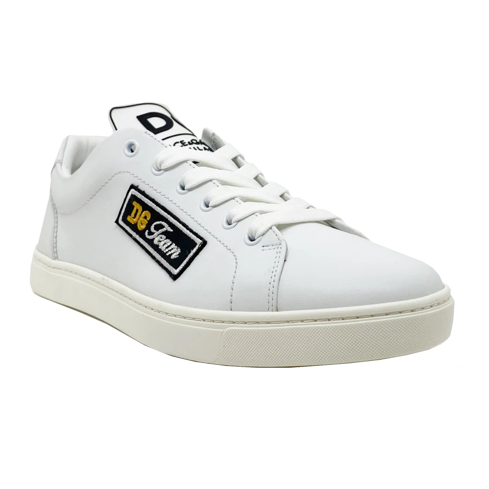Dolce & Gabbana Witte Leren Sneakers voor Heren White Heren