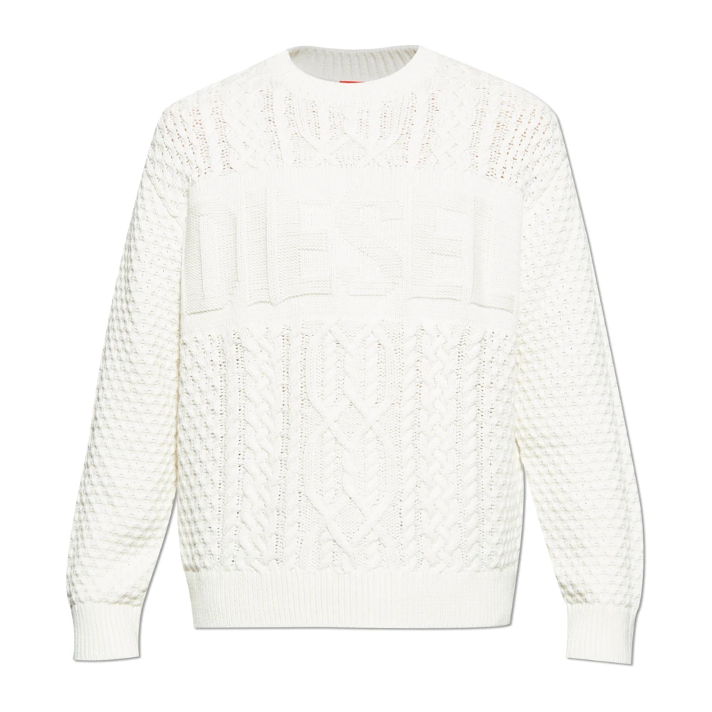 Diesel Mannelijk Beige Truien & Vesten Heren, L, Katoen, K-Aubin Sweater
