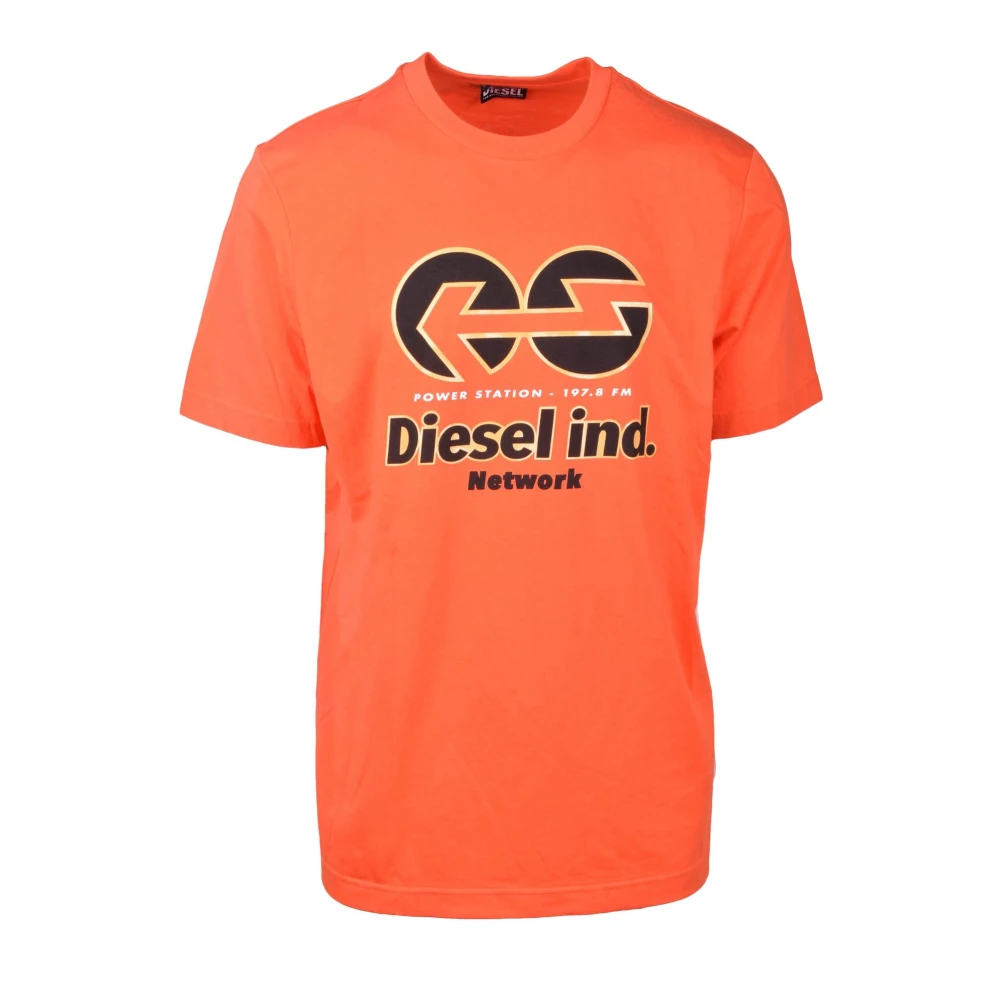 Diesel Casual Katoenmix T-shirt Orange Heren