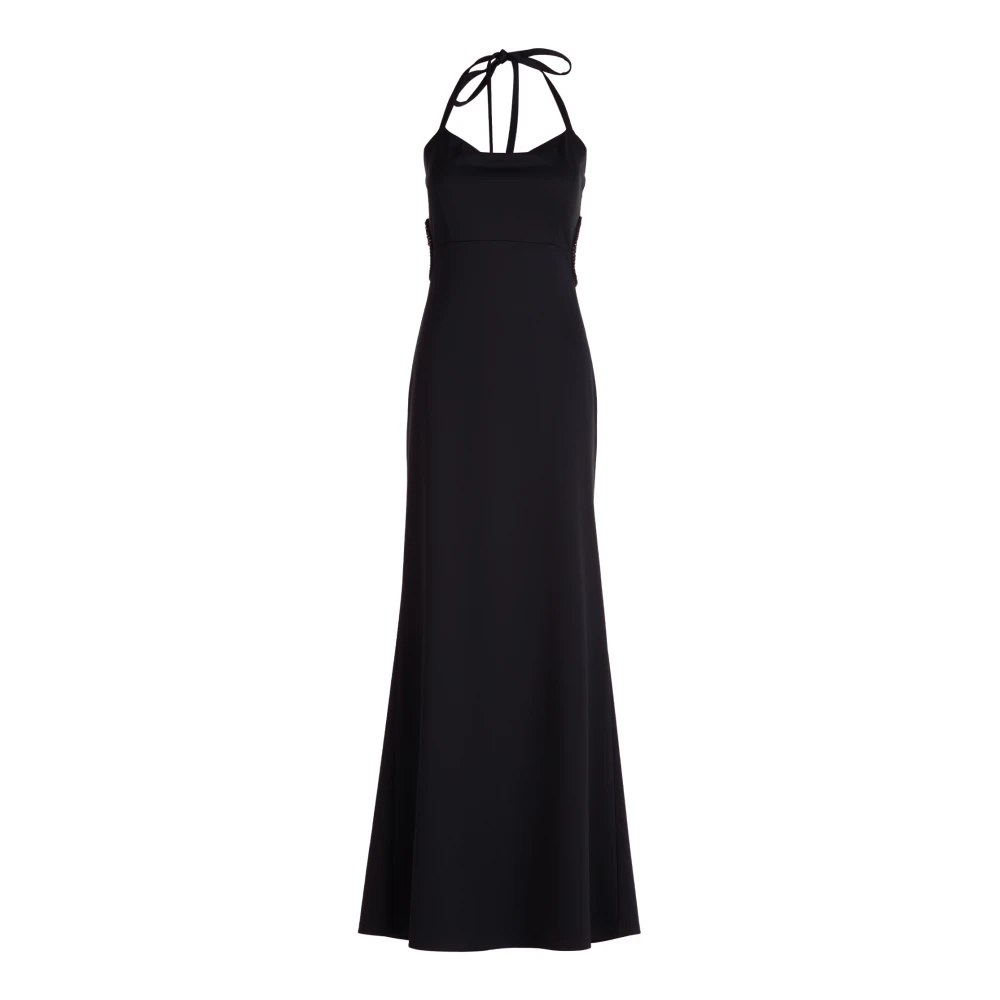 Vera Mont Donna Nero Elegante Abito Lungo Con Cut-Outs