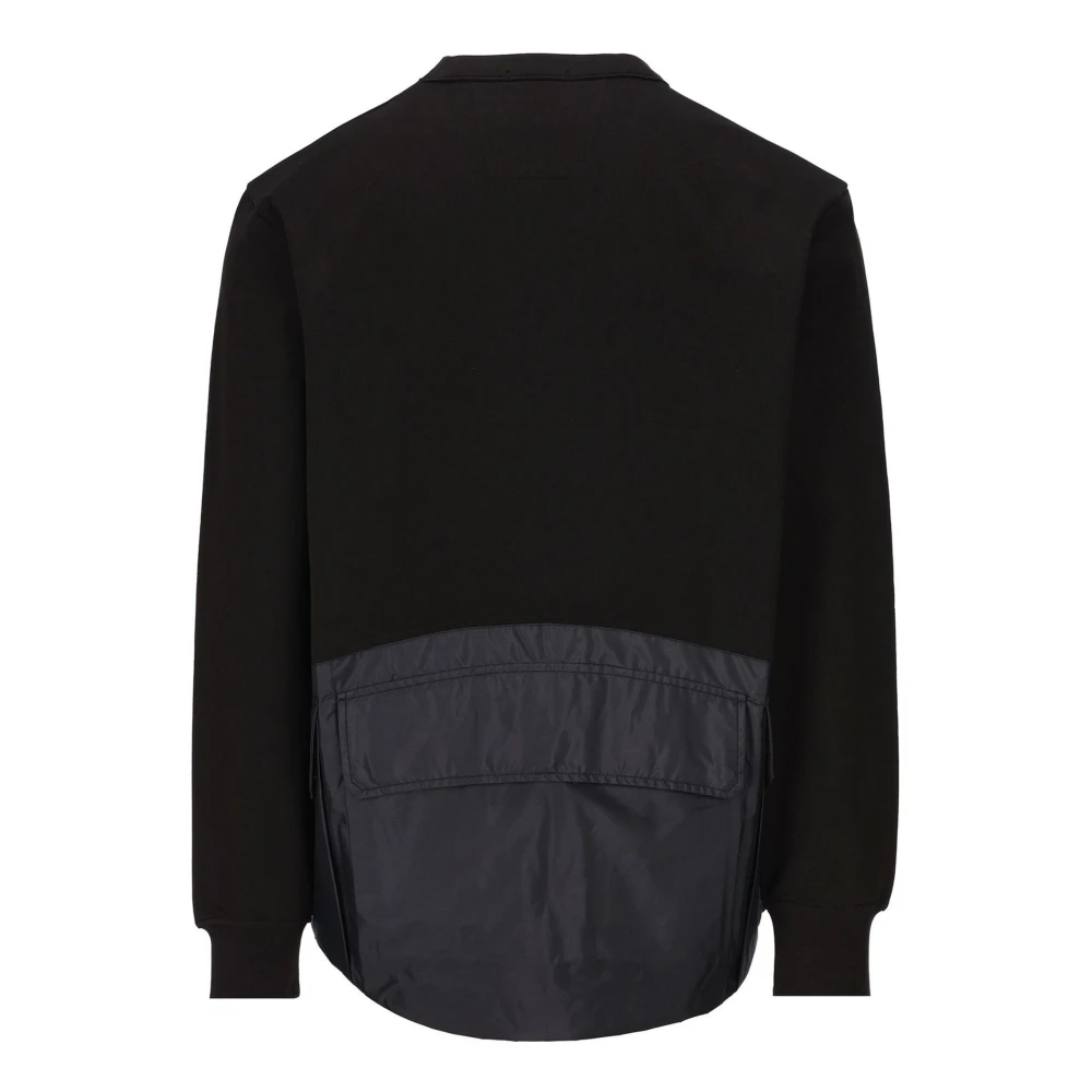 C.P. Company Zwarte katoenmix sweatshirt met logo print Black Heren