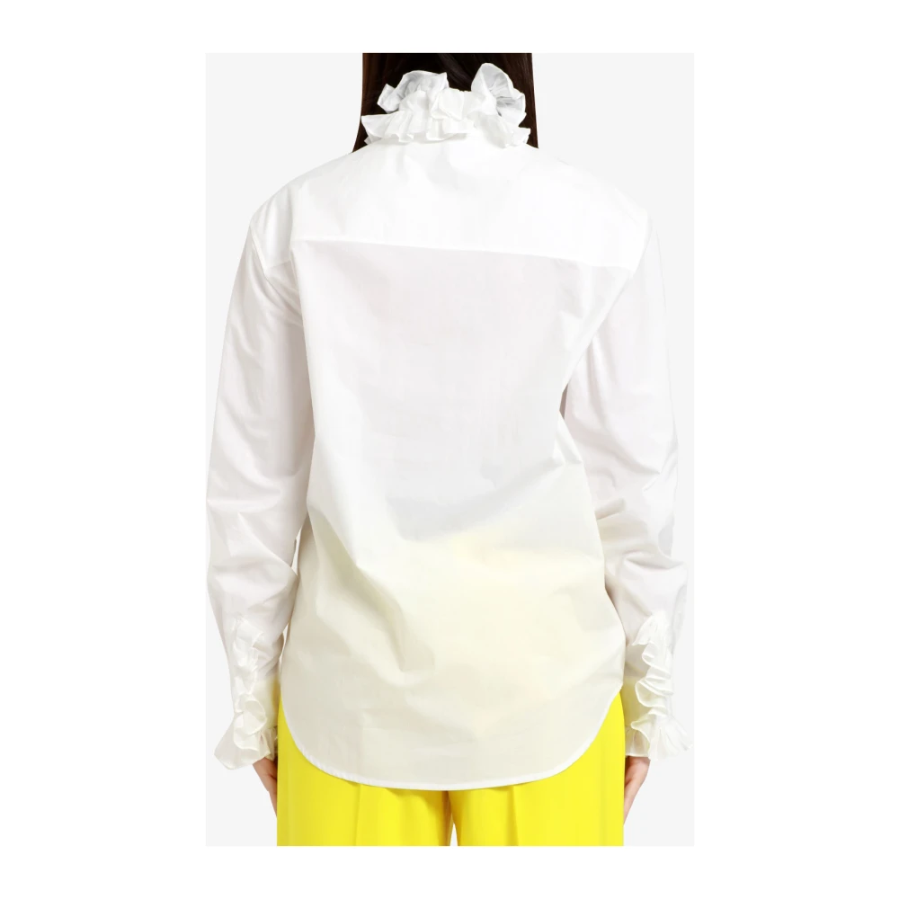 Philosophy di Lorenzo Serafini Gerimpeld Katoenen Poplin Shirt Ivoor Beige Dames
