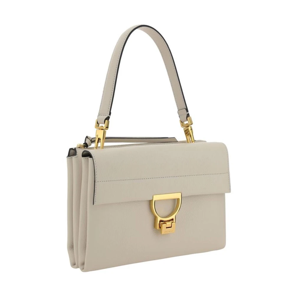 Coccinelle Schoudertas met verguld interlocksysteem Beige Dames