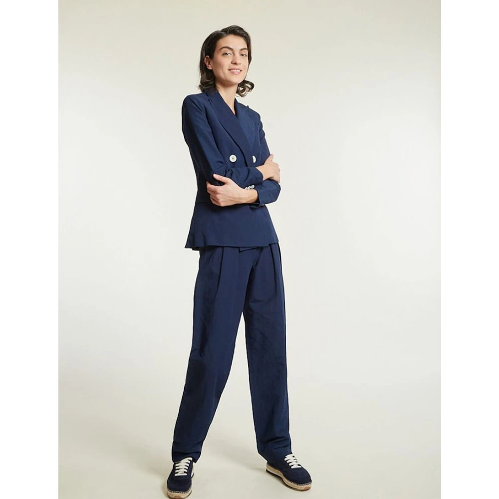 Ines De La Fressange Paris Atalia donkerblauwe broek Blue Dames