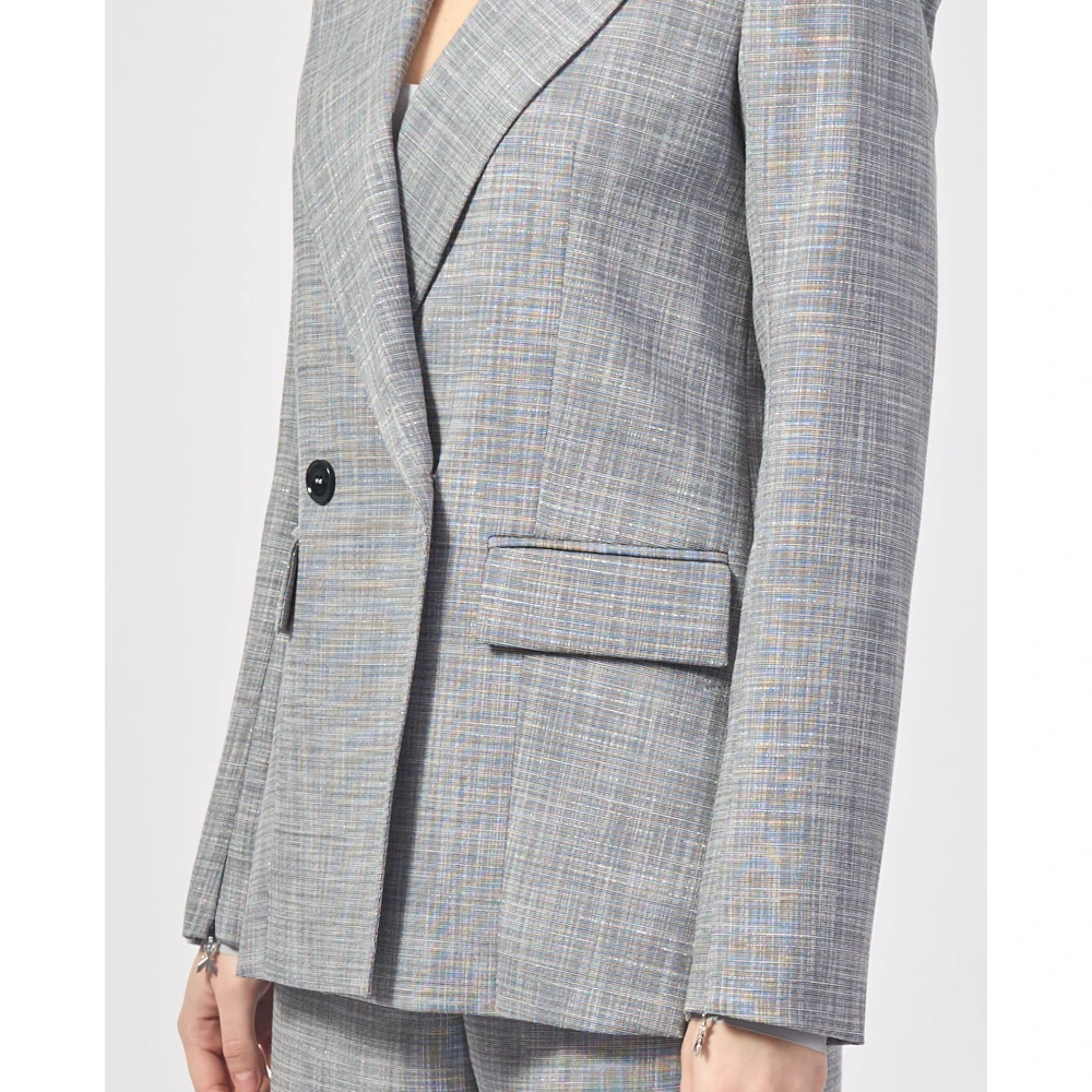 PATRIZIA PEPE Essentiële Grijze Jassen Dubbel-Borst Design Gray Dames