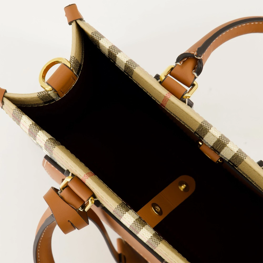 Burberry Vintage Check Mini Tote Tas Beige Dames