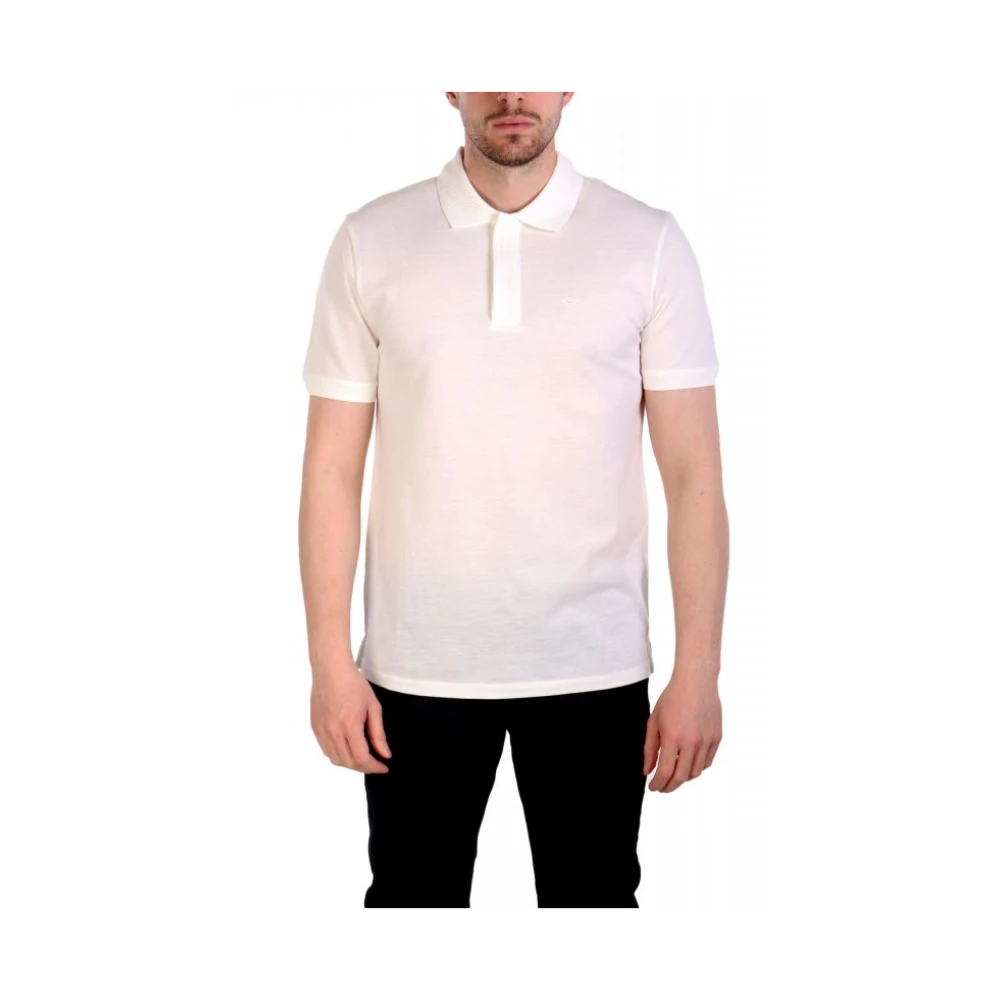 Emporio Armani Herr Vit Toppar L, Bomull, Logo Cotton Polo