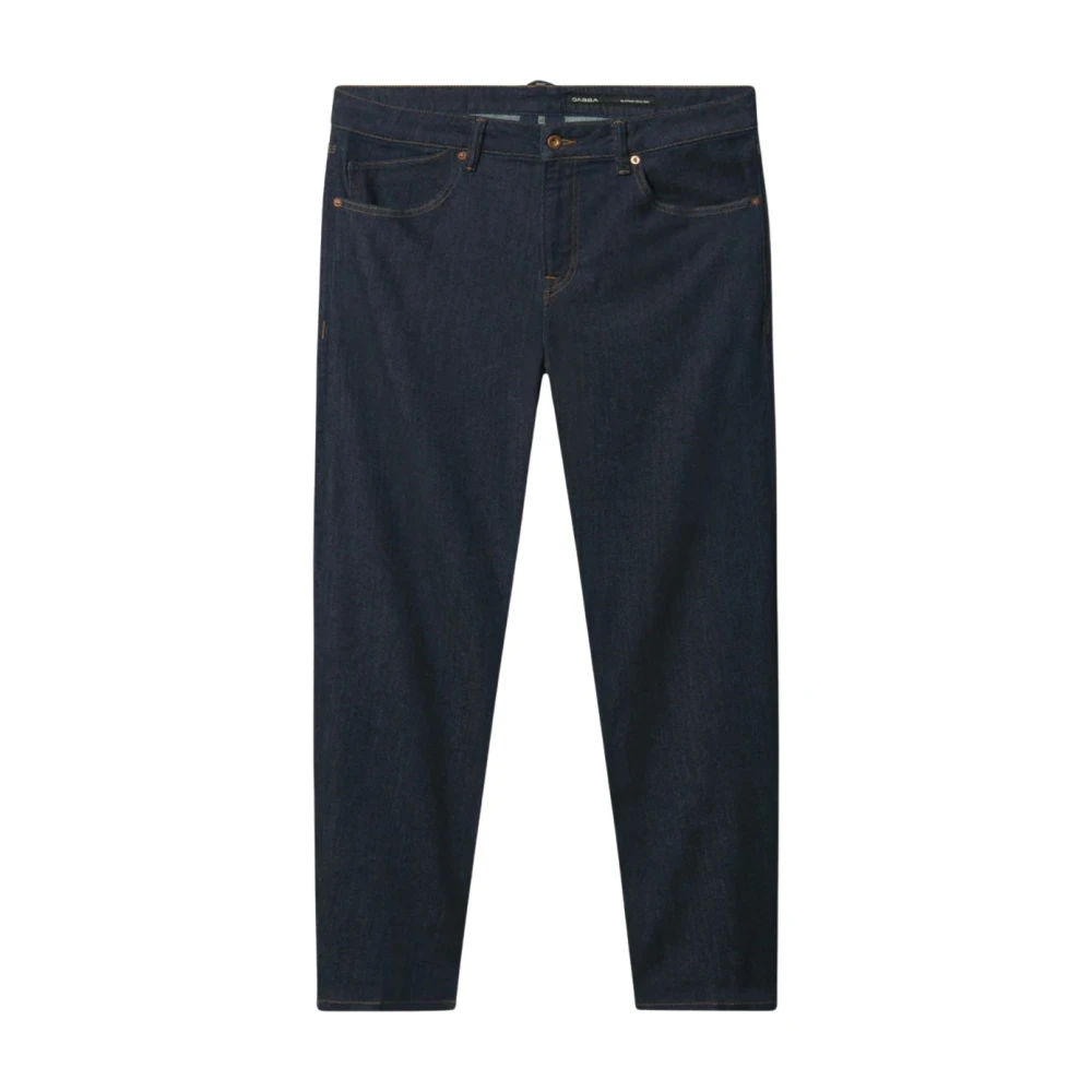 Gabba Contraststiksel Tapered Stretch Jeans Blue Heren