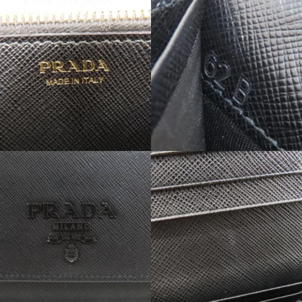 Prada Vintage Pre-owned Leather wallets Black Dames