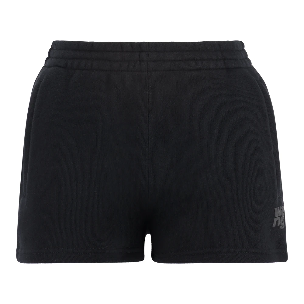 Alexander wang Katoenen shorts met elastische tailleband Black Dames