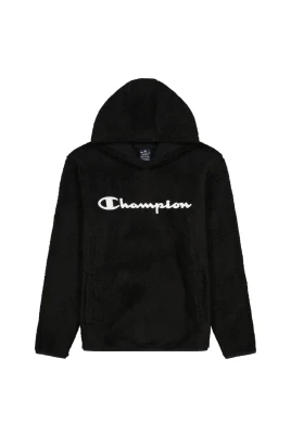 Svart Fleece Hoodie Stor Logotyp