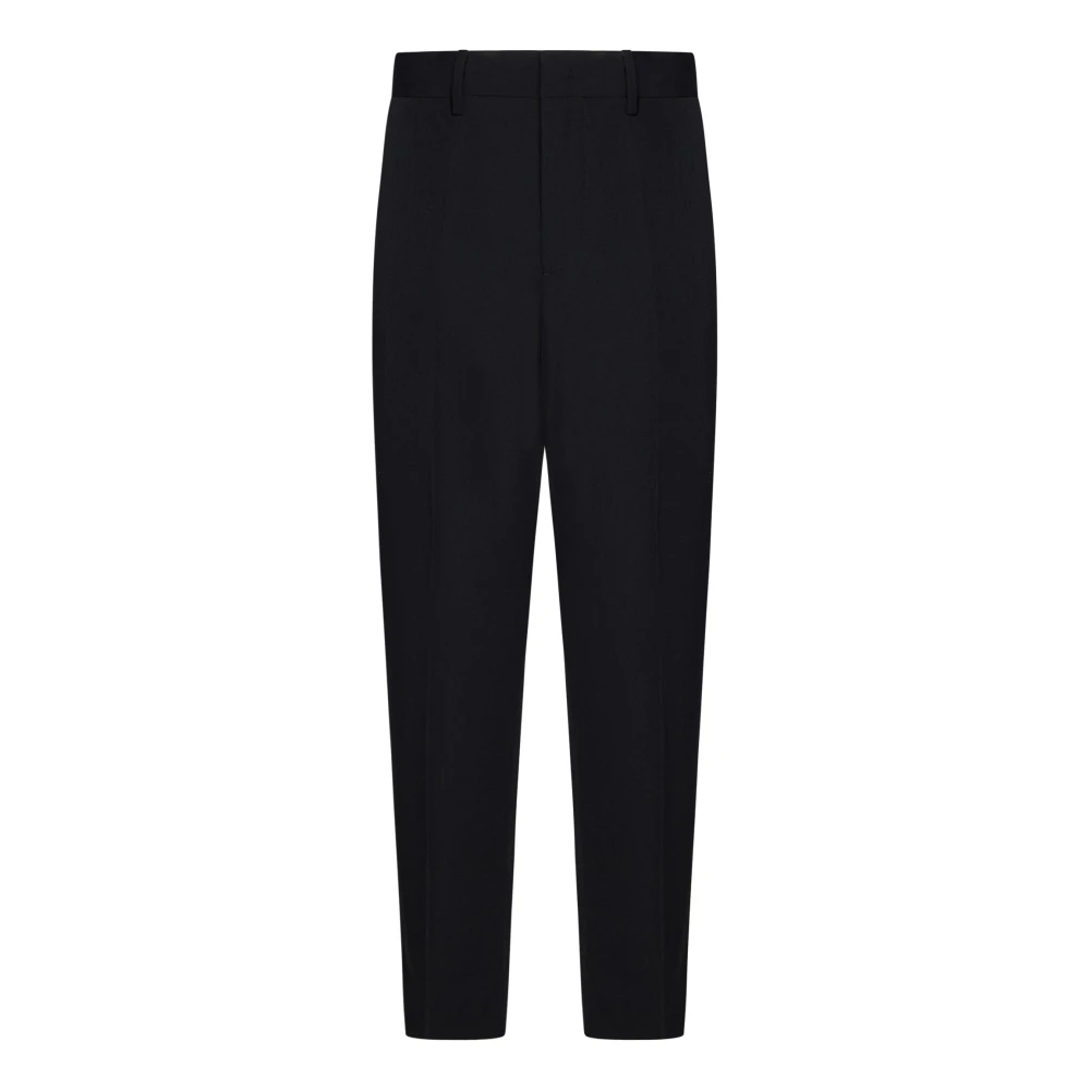 Dsquared2 Zwarte Wol Straight Broek Black Dames