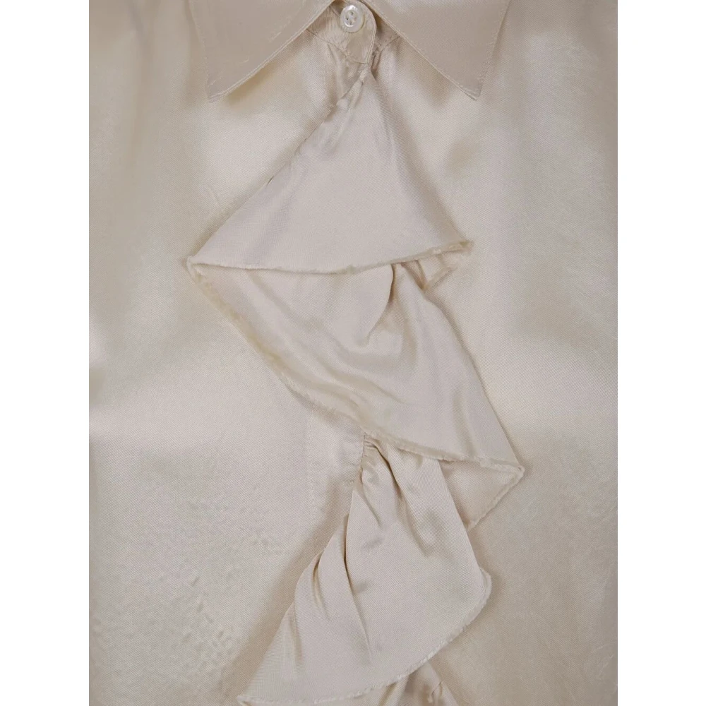 Aspesi Blouse met asymmetrische zoom en ruches aan de voorkant Blue Dames