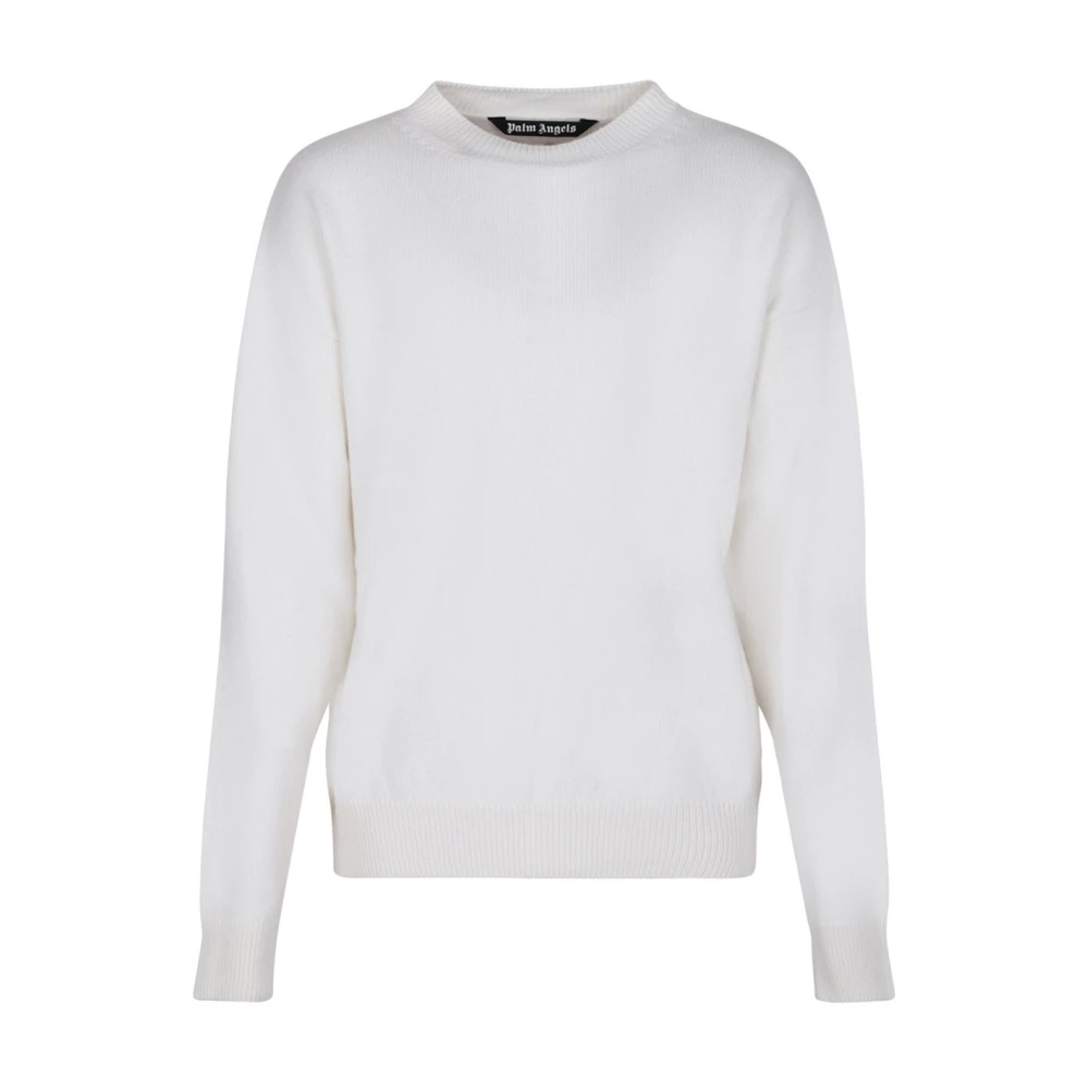 Palm Angels - Jersey De Punto Con Monograma Blanco - Knitwear - Hombre - Blanco - M
