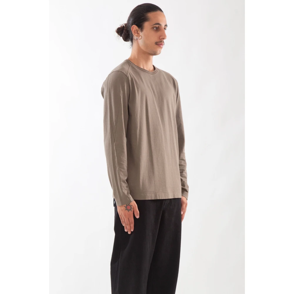 Transit Stijlvolle Longsleeve Jersey Tee Beige Heren