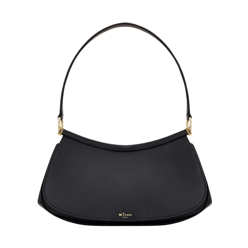 Kiton Verfijnde Leren Arian Tas Black Dames