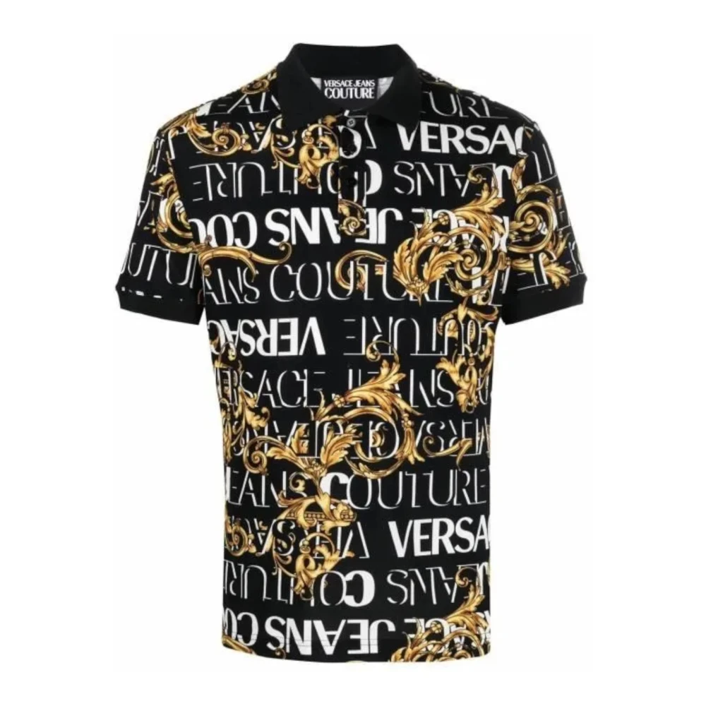 Versace Jeans Couture Polo Med Barocco-tryck Och Korta ärmar Multicolor, Herr