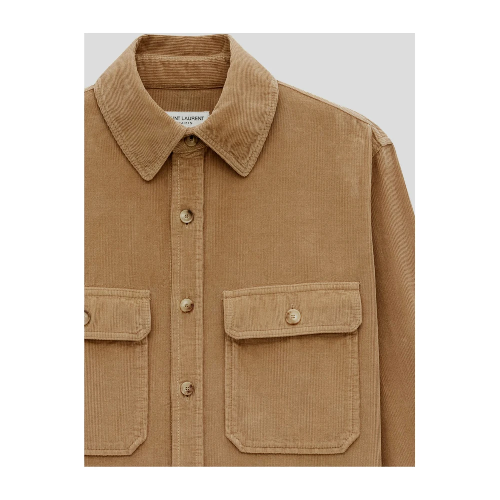 Saint Laurent Corduroy Overshirt Brown Heren