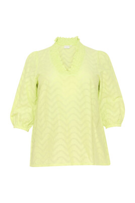 green-floral-v-neck-blouse