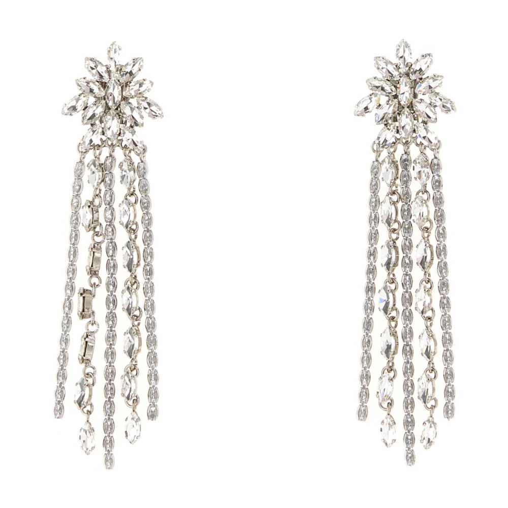 Alessandra Rich Women's Gray Earrings, One Size, Embellished Metal Earrings