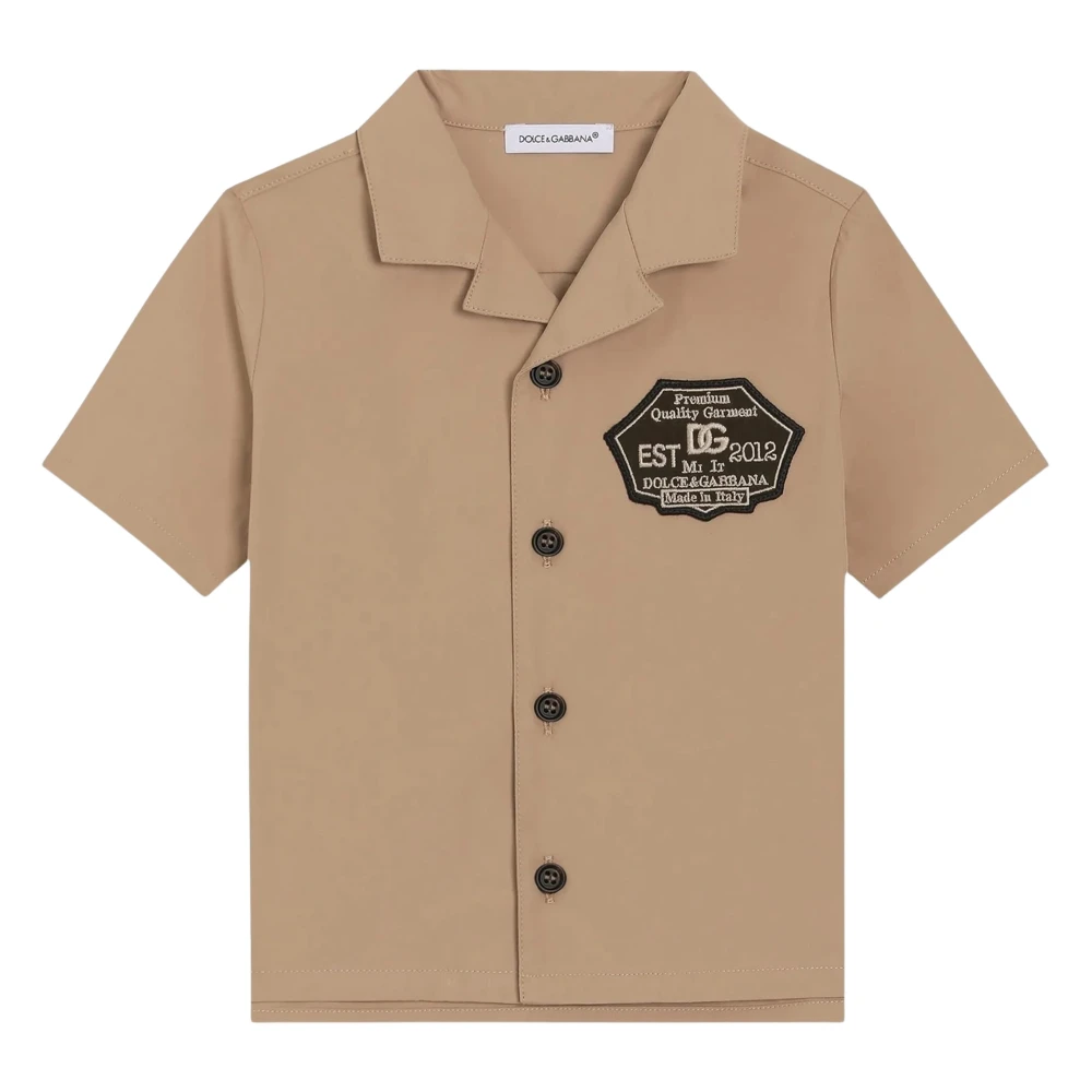 Dolce & Gabbana Beige Kids Shirts, Male, 2 Y, Logo Shirt