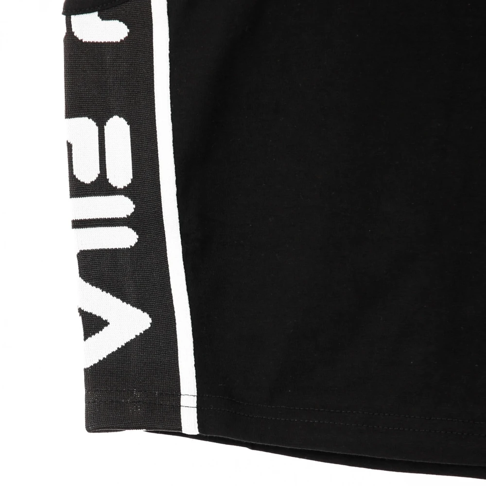 Fila Zwarte Cropped Top Streetwear Stijl Black Dames