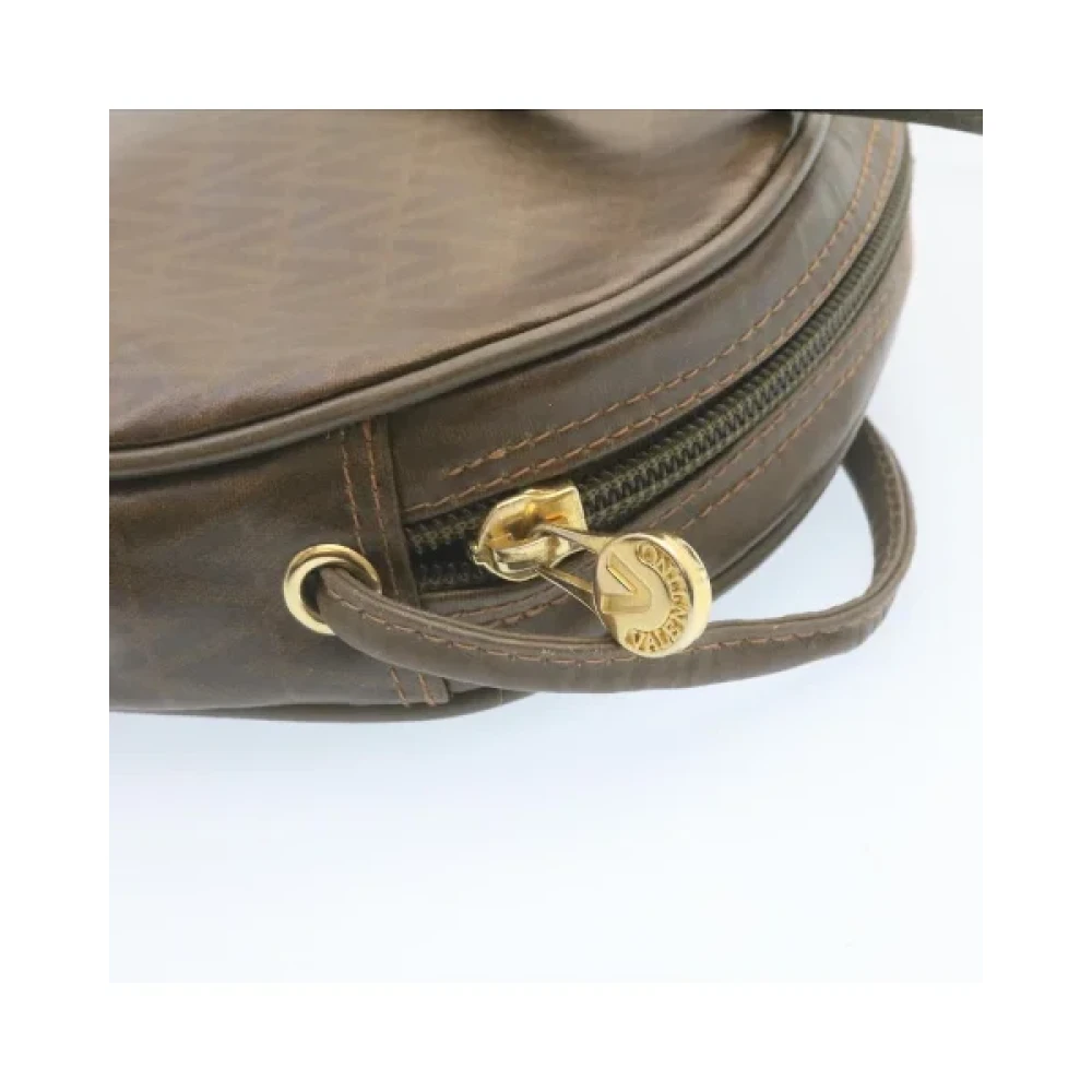 Valentino Vintage Pre-owned Canvas shoulder-bags Brown Dames