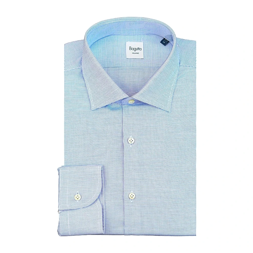 Bagutta Men's Blue Formal Shirts, L, Camicia